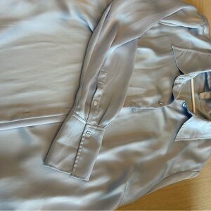 H&M Light Blue Satin Blouse